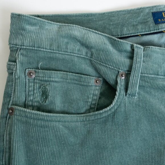 Polo Ralph Lauren Pants Corduroy Varick 32x34 Slim Straight Mint Green - Picture 7 of 14